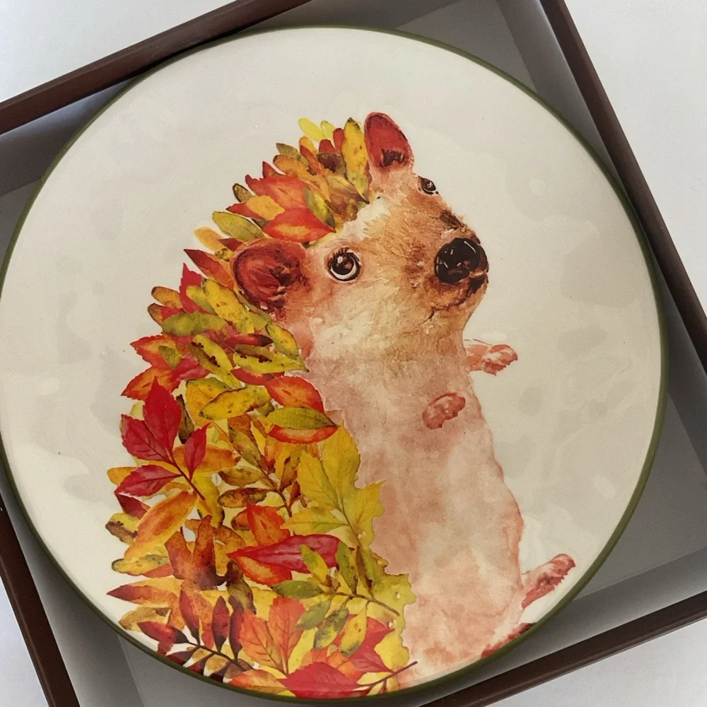 Pier 1 Harvest Garden Critters Salad Plates set of four NWT